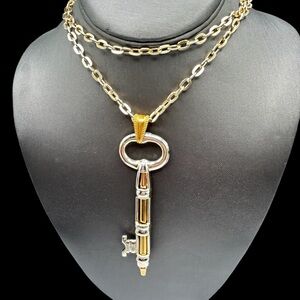 Vintage Florenza Mechanical Pencil Key Necklace